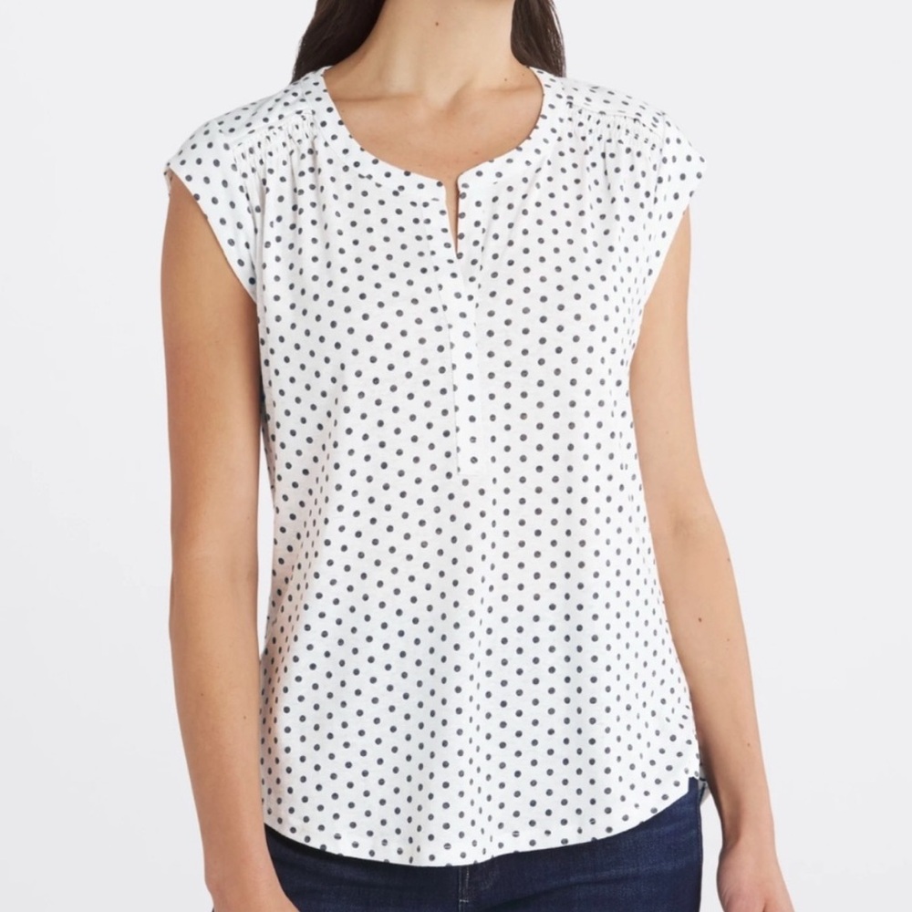 NWT Daniel Rainn Abrienne Split Neck Cap Sleeve Linen Blend Knit Top xl